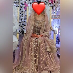 Tea Pink Pakistani Indian Anarkali and Dupatta